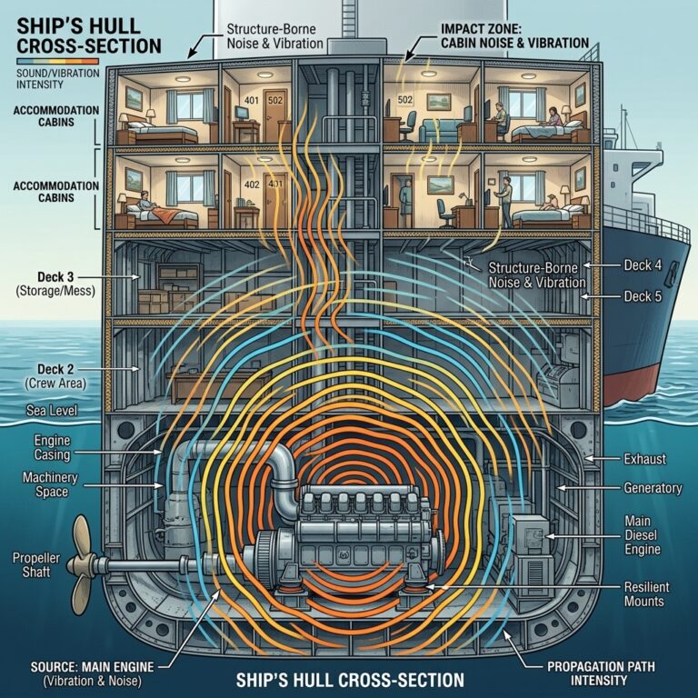 Karrikatur Schiffsgenerator vibriert
